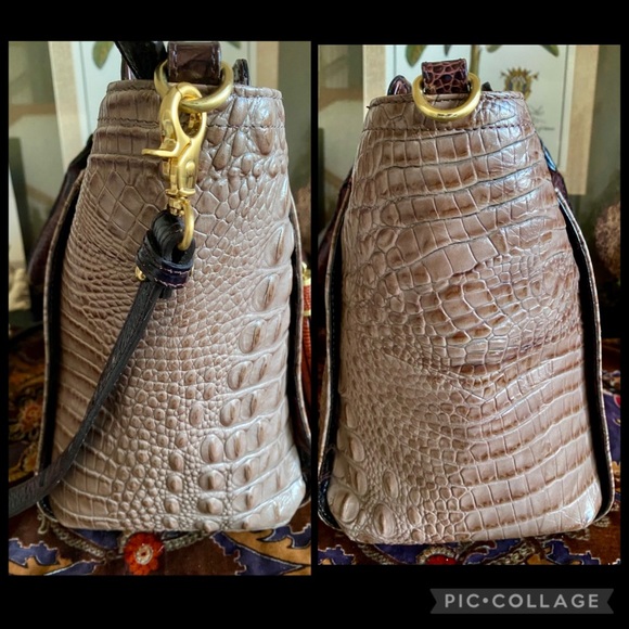 ☆ RARE ☆ OSPREY TRI-TEXTURE🌳ANNA BRAHMIN XL SATCHEL - Picture 12 of 15